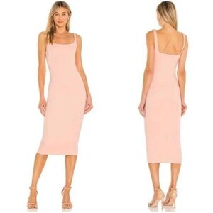 Lovers + Friends Revolve Donatella Midi Dress Blush Pink Bodycon Size XS